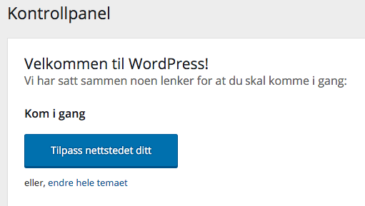Wordpress Kontrollpanel